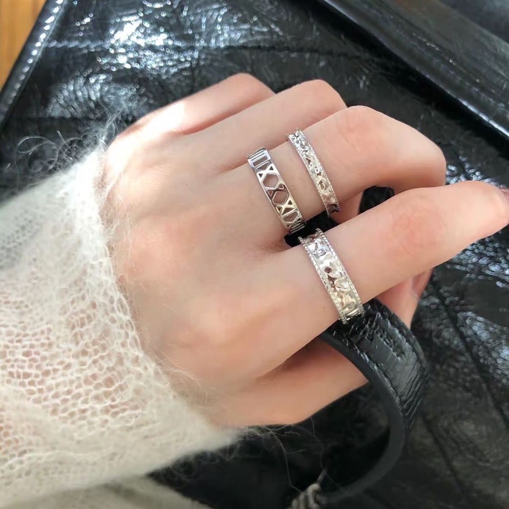 Roman numerals ring, silver Roman numerals ring, sterling silver ring